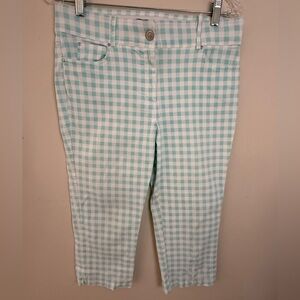 Verve Blues preppy Bermuda shorts teal blue & white plaid SZ 12